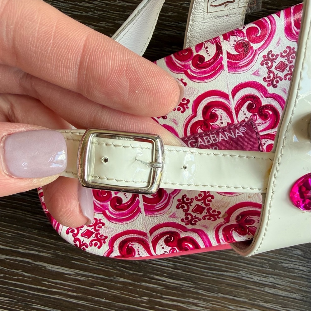 Dolce & Gabbana Girl’s Fusia Jeweled Sandals - Picture 5 of 5